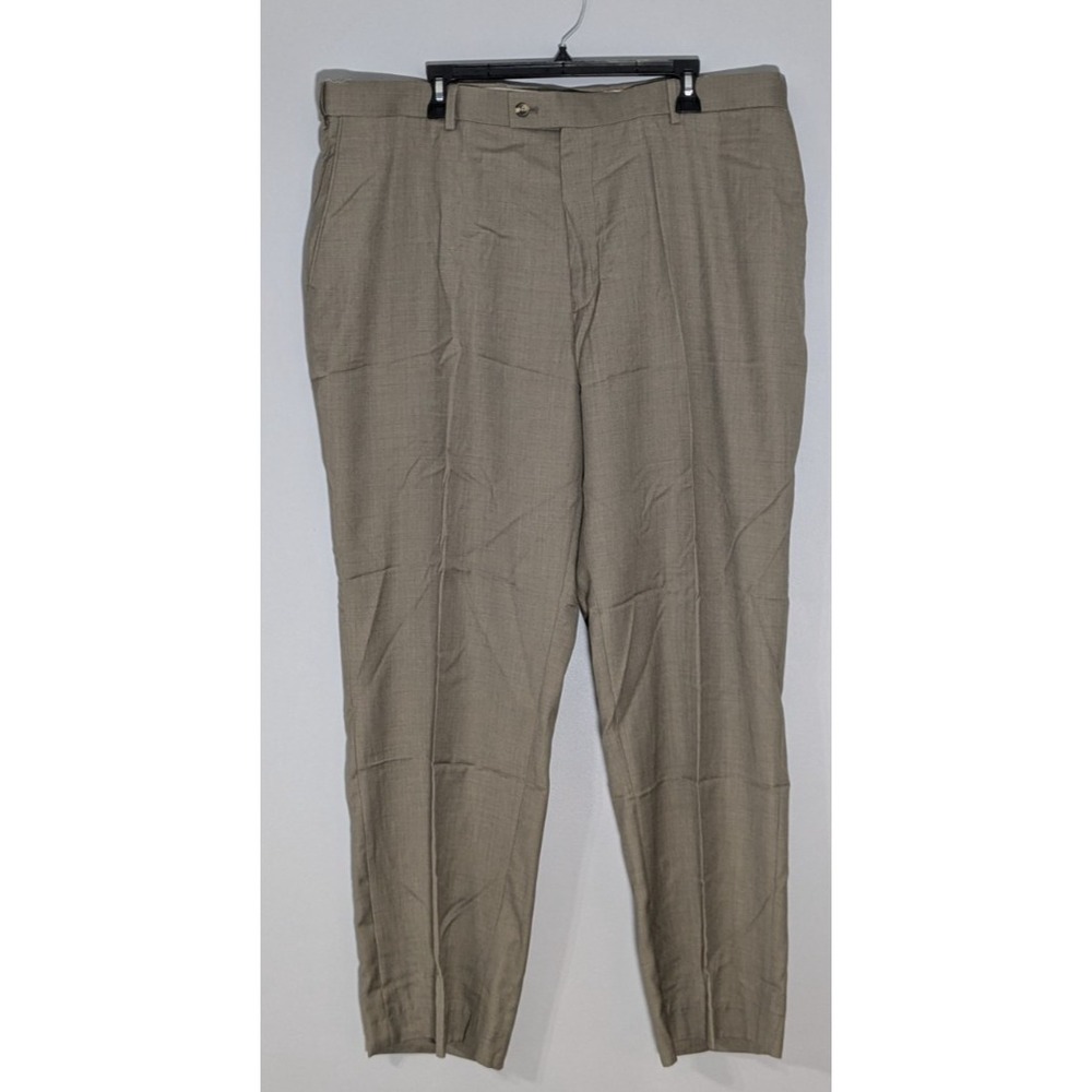NWT Croft & Barrow Flat-Front Wool-Blend Performance Khaki Dress Pants 42x30